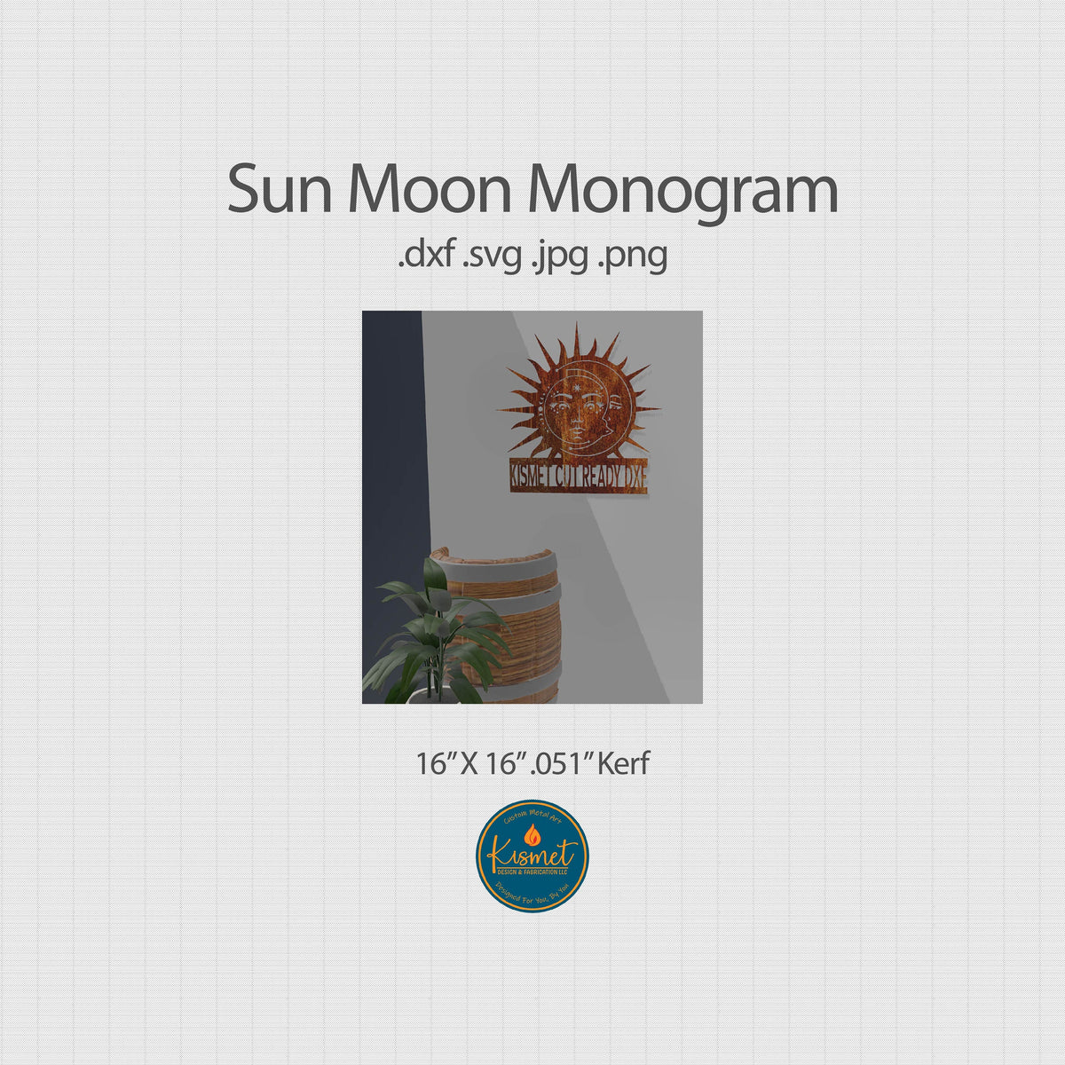 Sun and Moon Monogram DXF/SVG design preview with file details (photo 2)