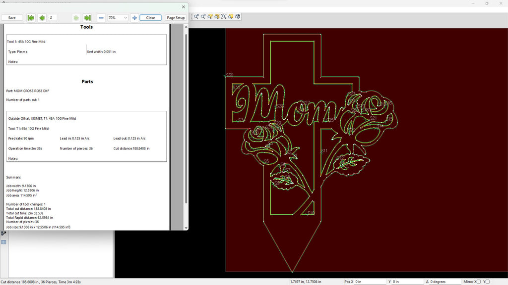 Mom Rose Cross Memorial Stake and Sign vector paths in design software (photo 7)