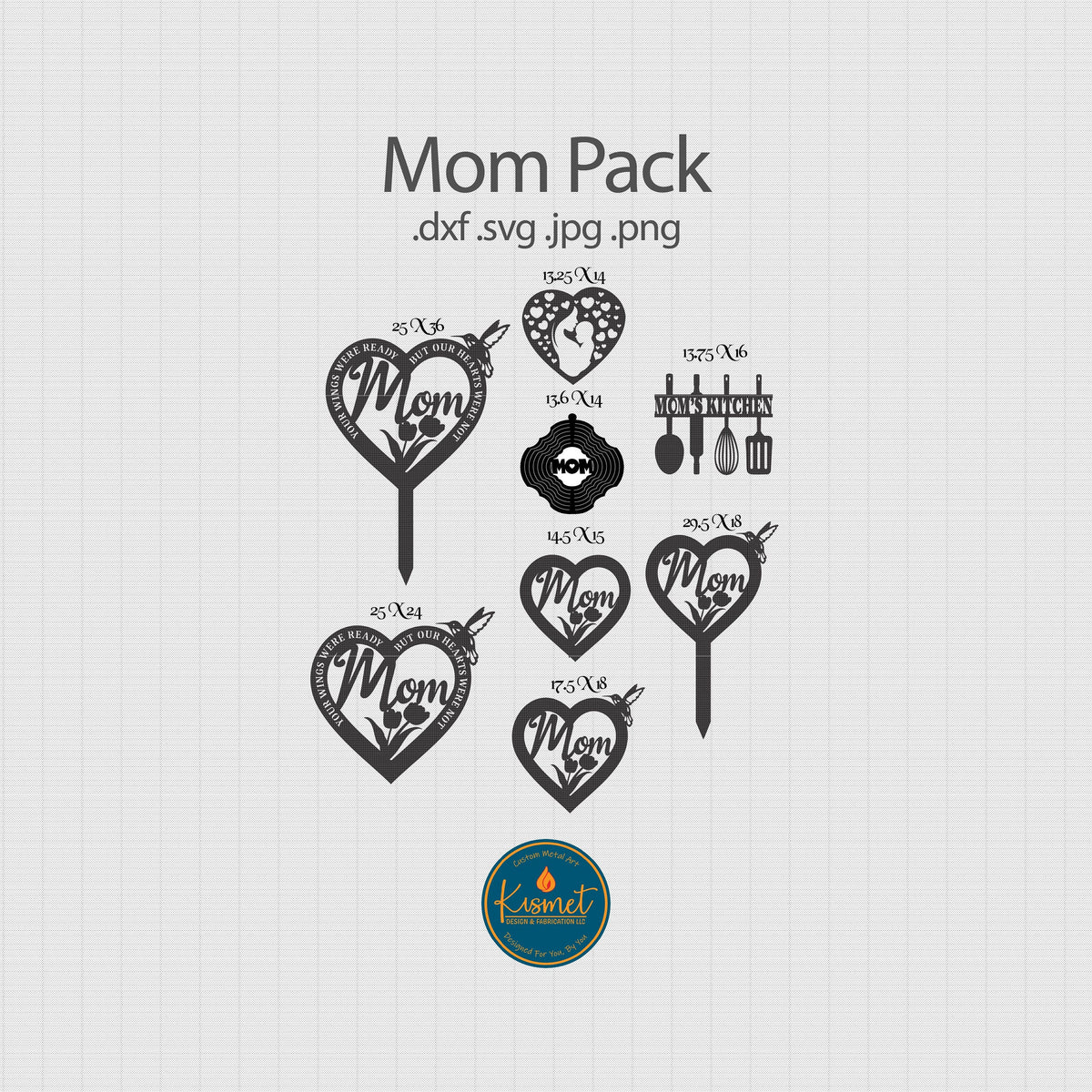 Mother’s Day Mom Sign DXF/SVG design preview with file details