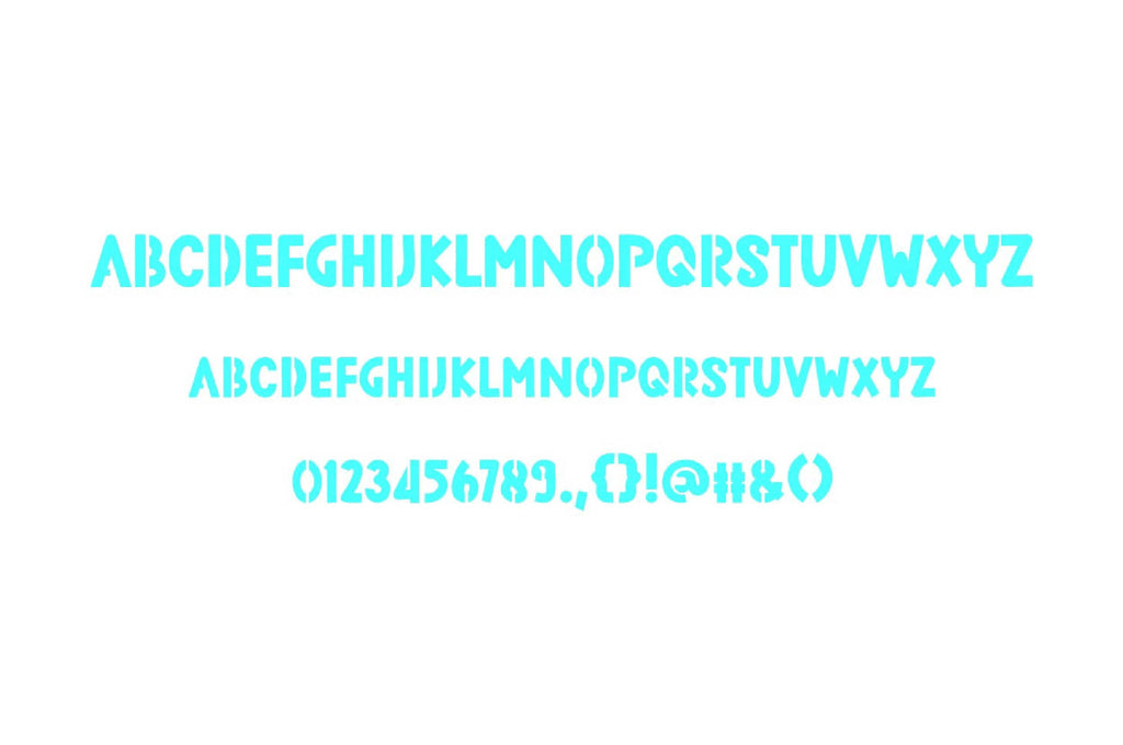 Bold Condensed Stencil Font (Kismet Font 10) artwork preview (photo 3)
