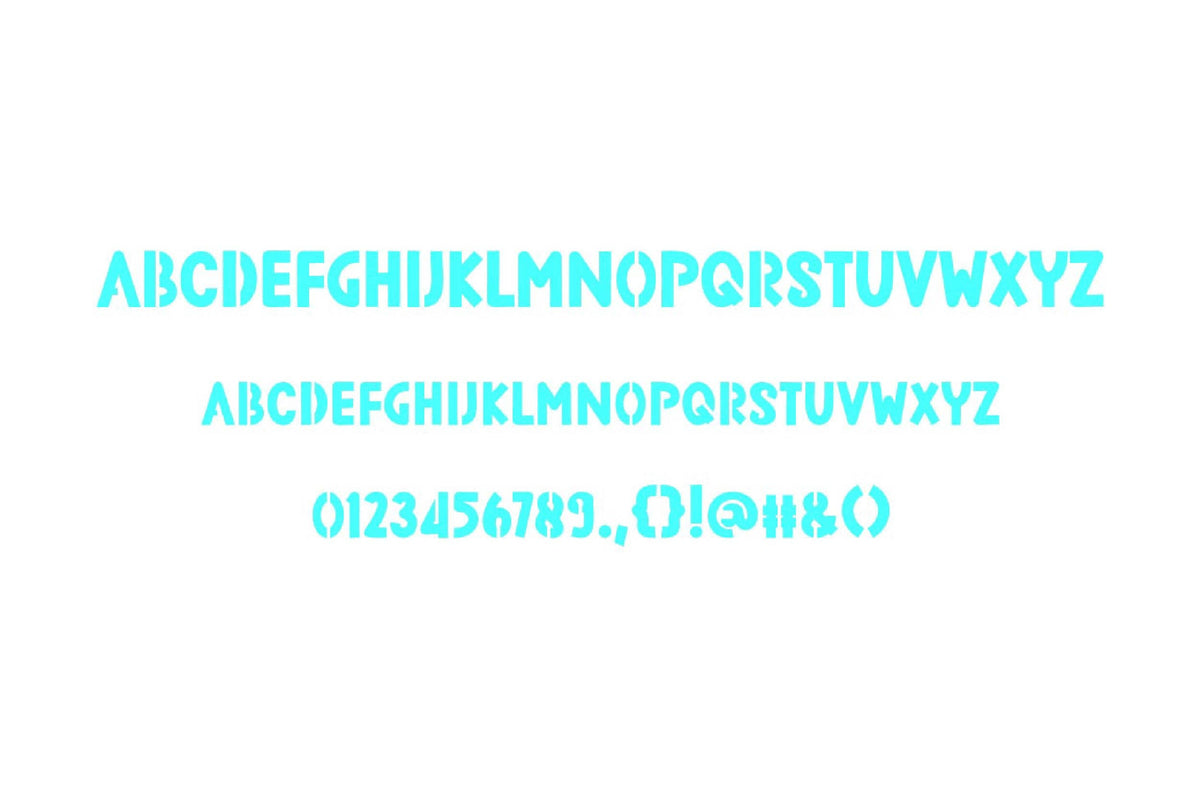Bold Condensed Stencil Font (Kismet Font 10) artwork preview (photo 3)