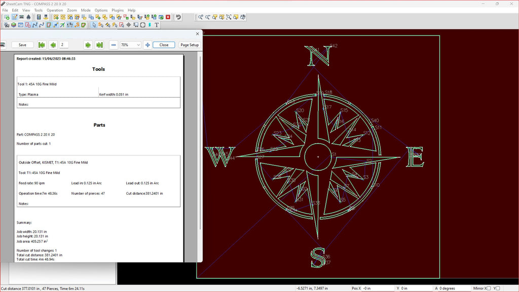 Compass Rose Square Panel vector paths in design software (photo 7)