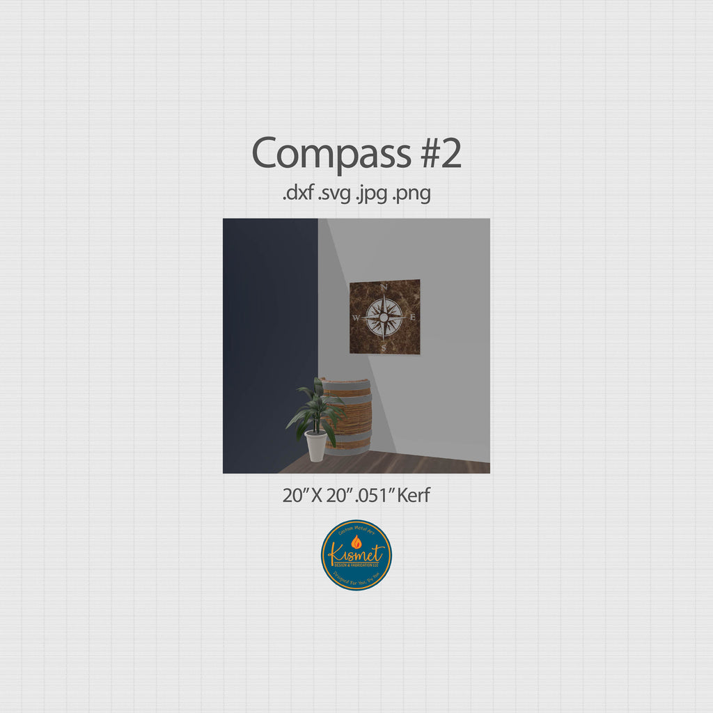 Compass Rose Square Panel DXF/SVG design preview with file details (photo 2)