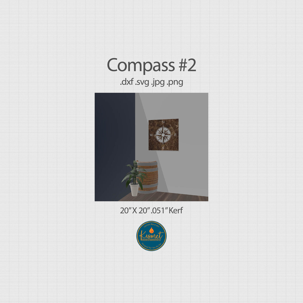 Compass Rose Square Panel DXF/SVG design preview with file details (photo 2)