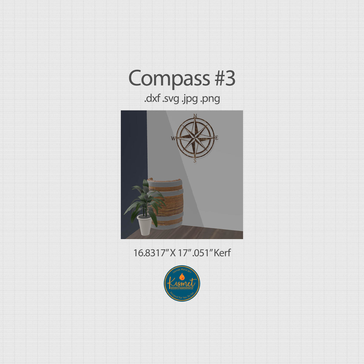 Double Ring Compass Rose DXF/SVG design preview with file details (photo 7)