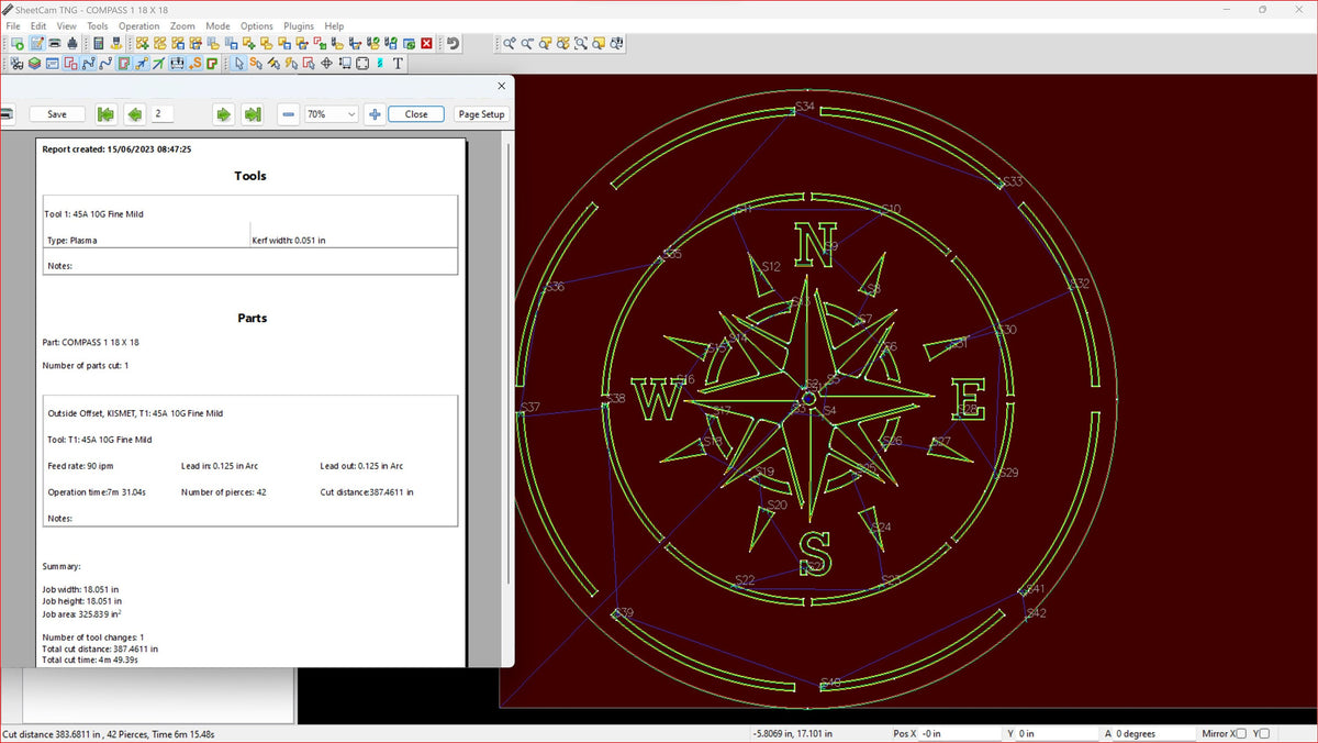 Compass Rose Round Sign vector paths in design software (photo 7)