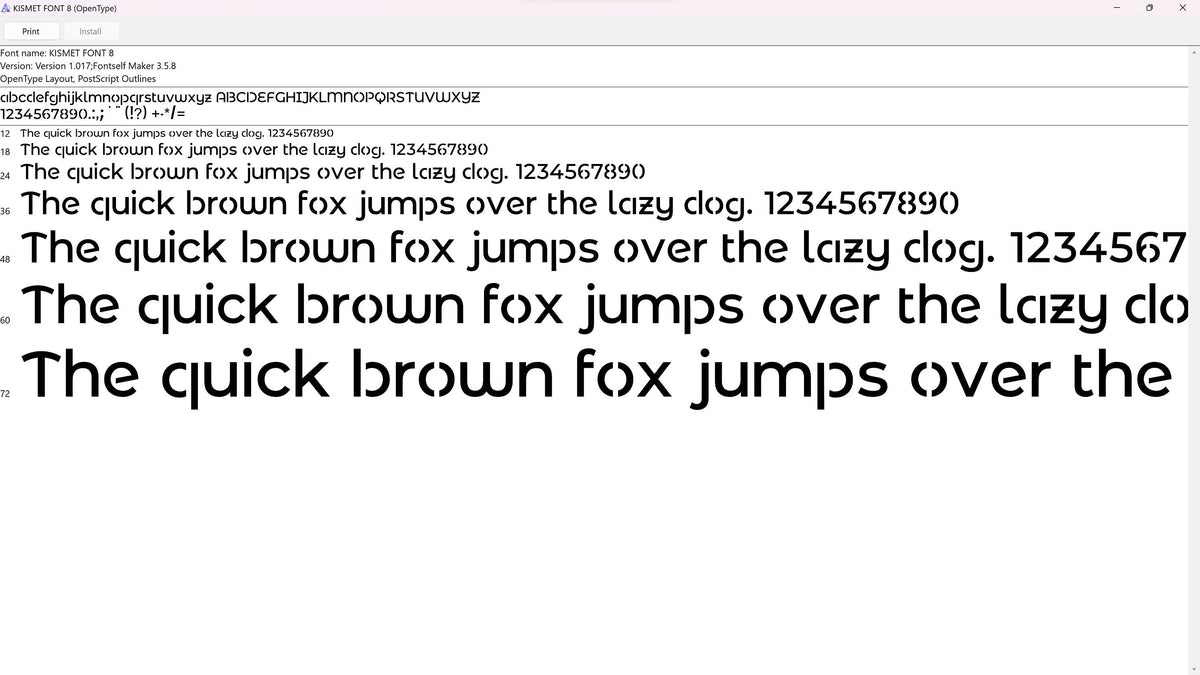 Narrow Rounded Stencil Font (Kismet Font 8) vector paths in design software (photo 7)
