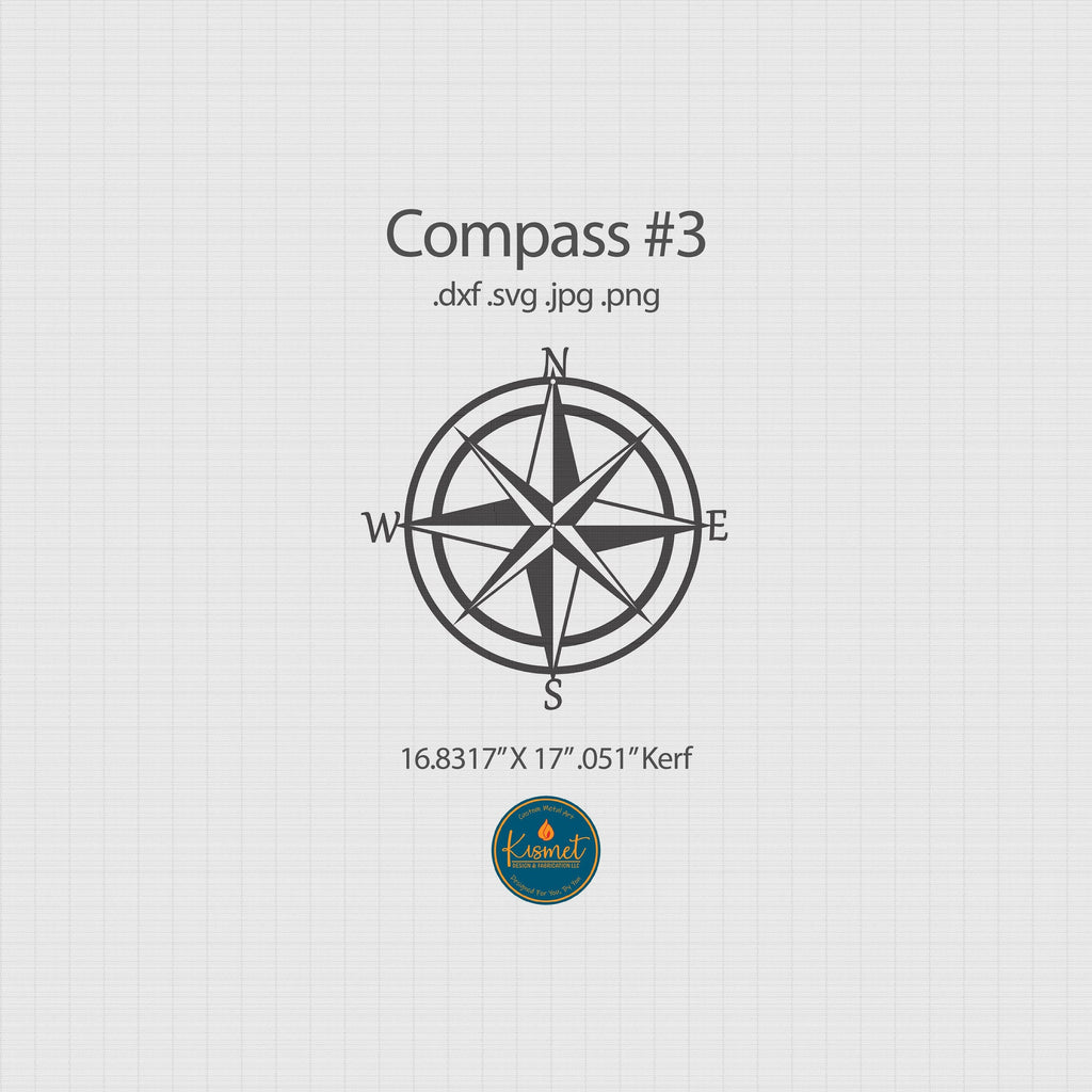 Double Ring Compass Rose DXF/SVG design preview with file details (photo 3)