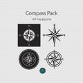 Four Compass Rose Designs DXF/SVG design preview with file details