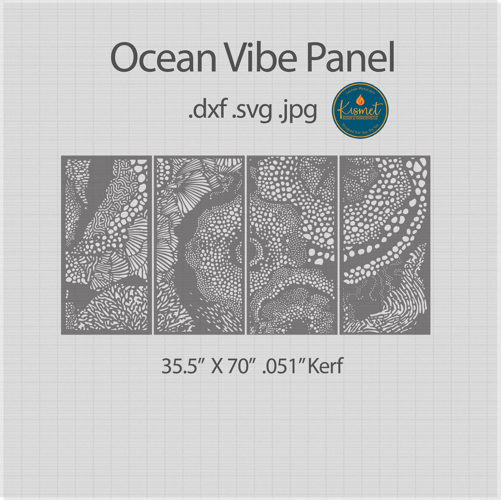 Ocean Wave Panel DXF/SVG design preview with file details (photo 2)