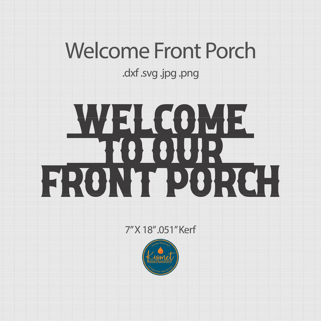Welcome Porch Sign DXF/SVG design preview with file details