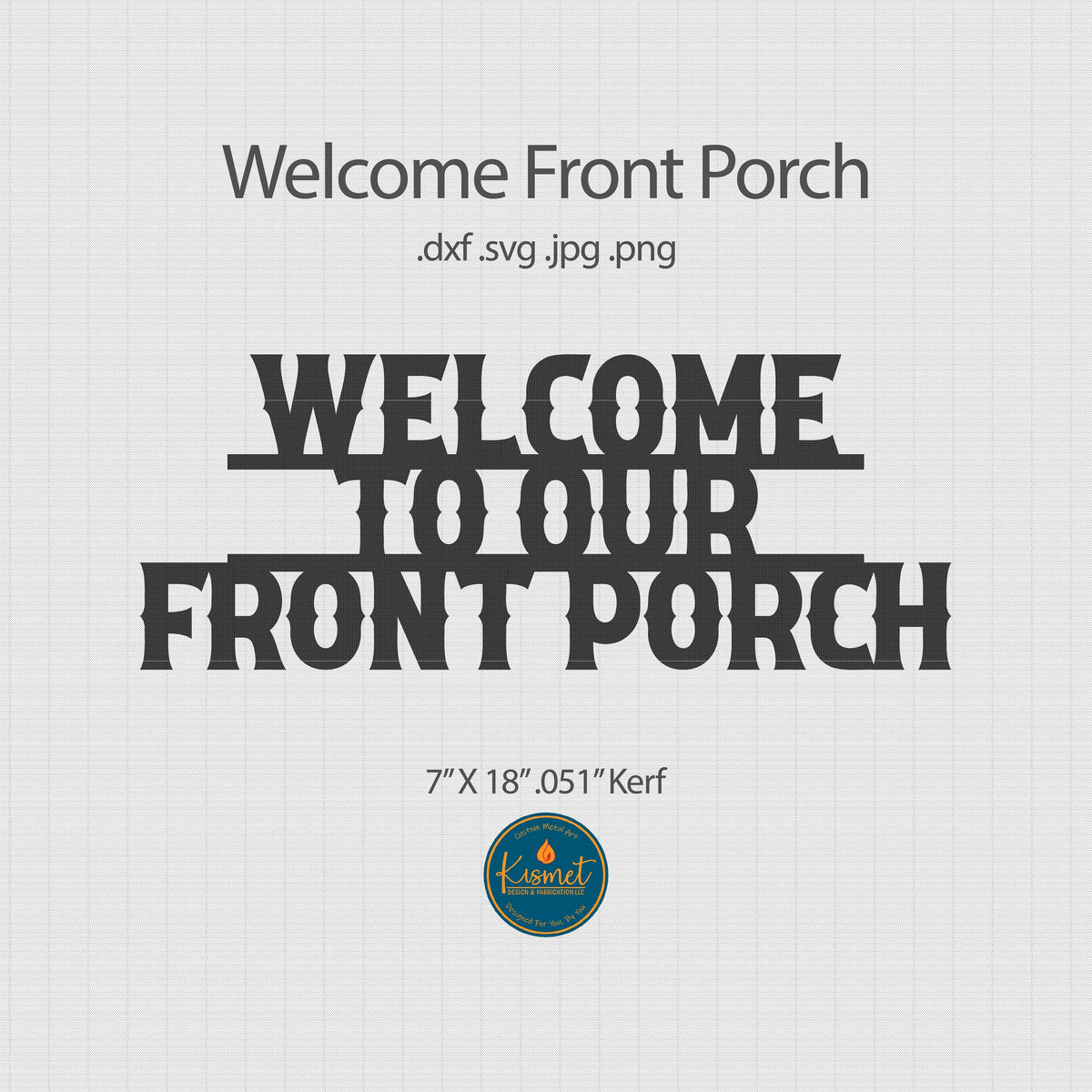 Welcome Porch Sign DXF/SVG design preview with file details