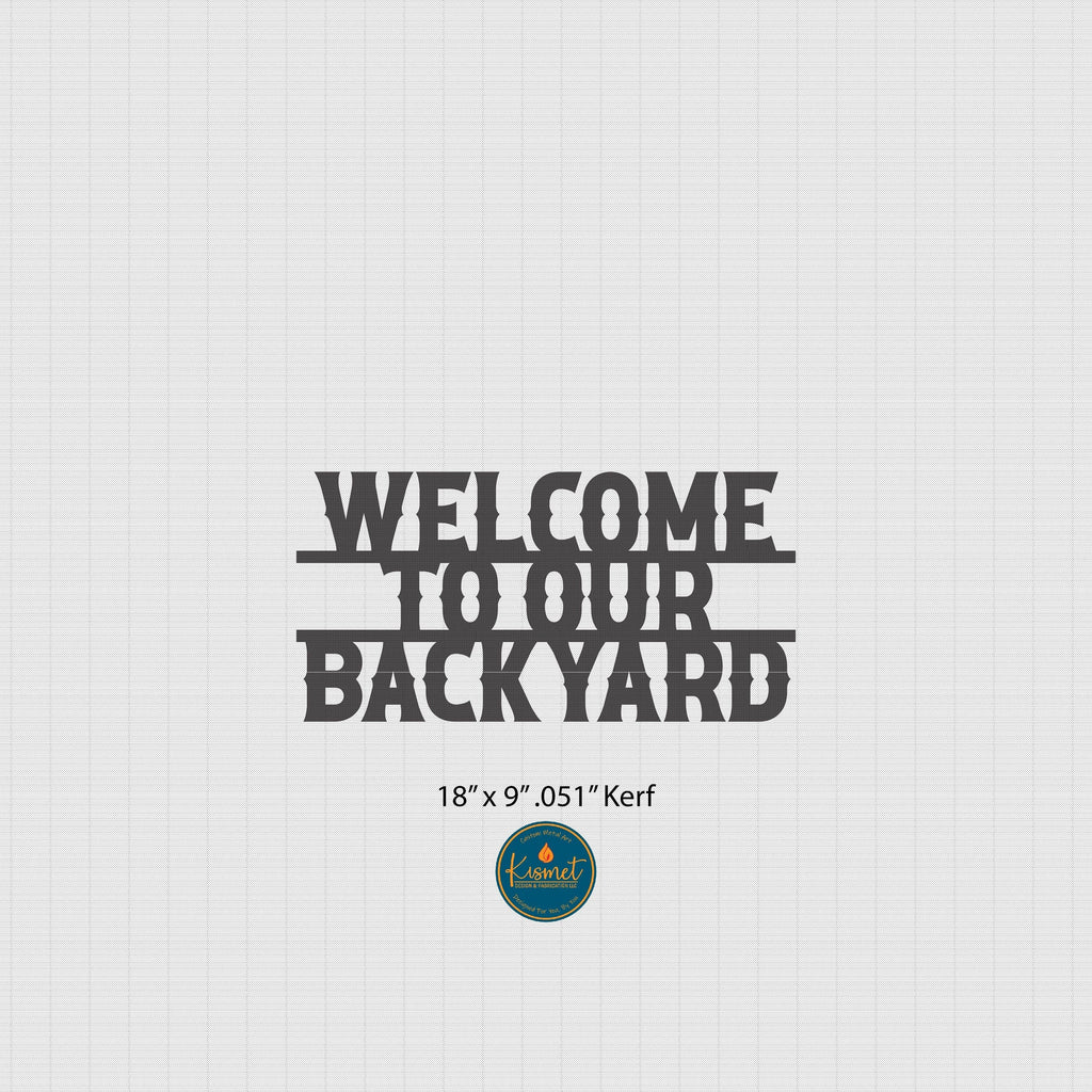 Welcome to Our Backyard Sign, Western Letters DXF/SVG design preview with file details