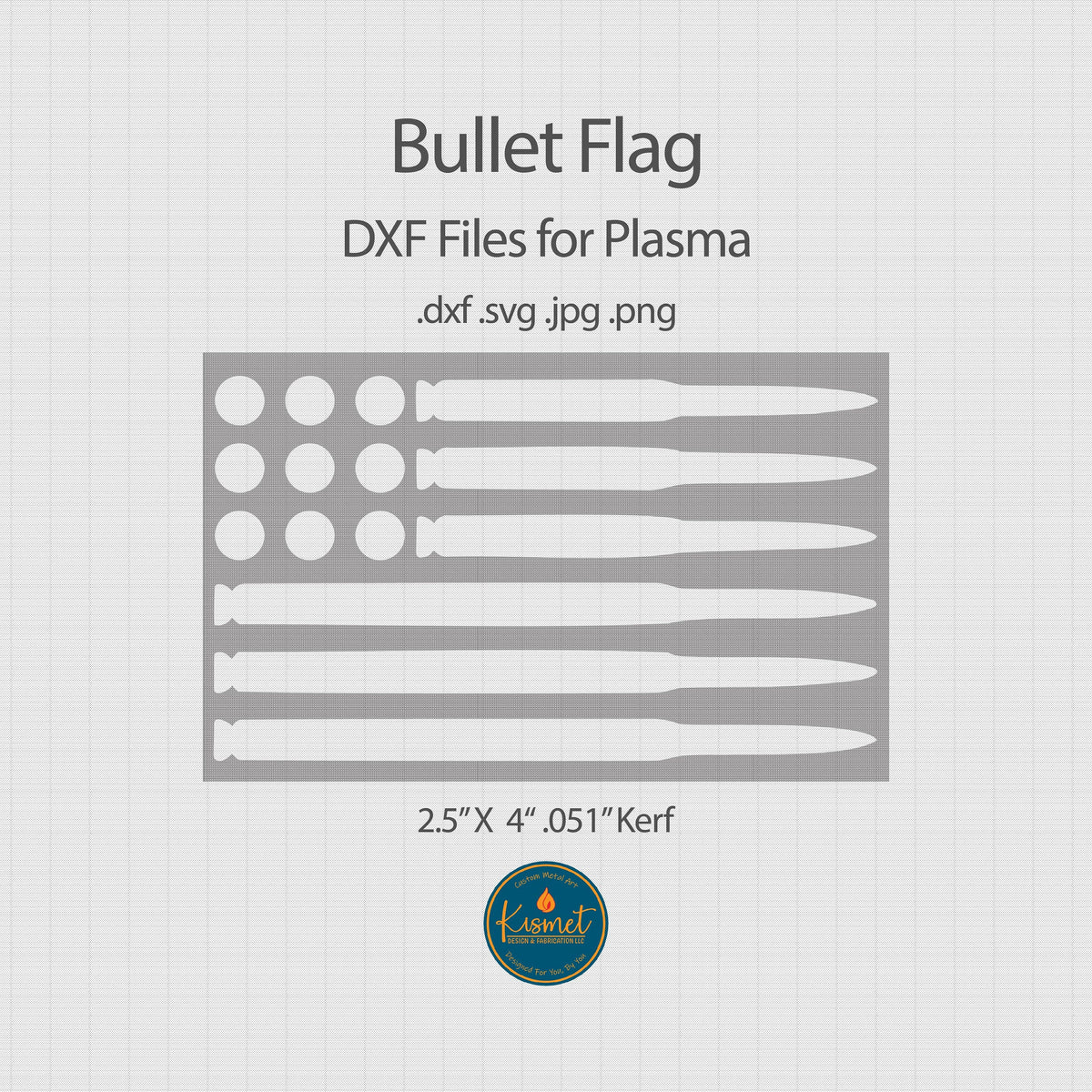 Bullet American Flag Sign DXF/SVG design preview with file details