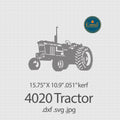 4020 Tractor Silhouette DXF/SVG design preview with file details
