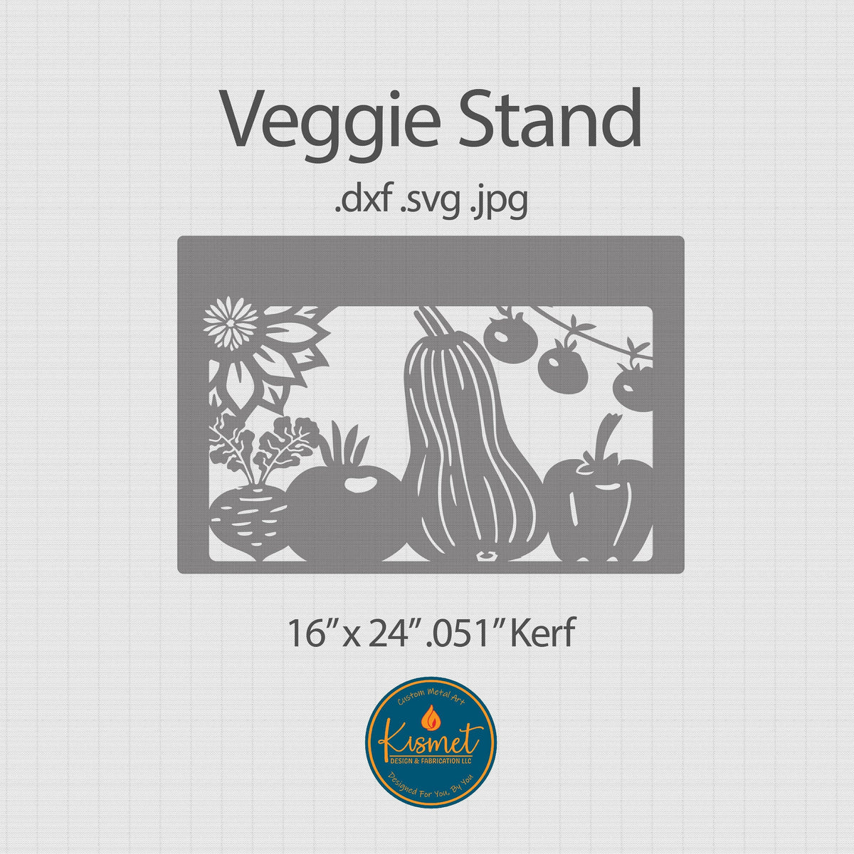 Vegetable Stand Produce Sign DXF/SVG design preview with file details