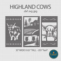 Highland Cow Panel DXF/SVG design preview with file details