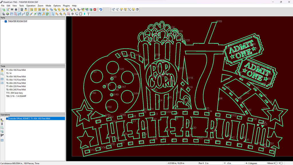 Theater Room Sign, THEATER Spelling vector paths in design software (photo 5)