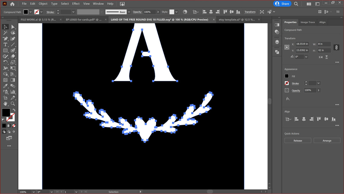 Vertical Monogram Welcome Porch Sign vector paths in design software (photo 3)
