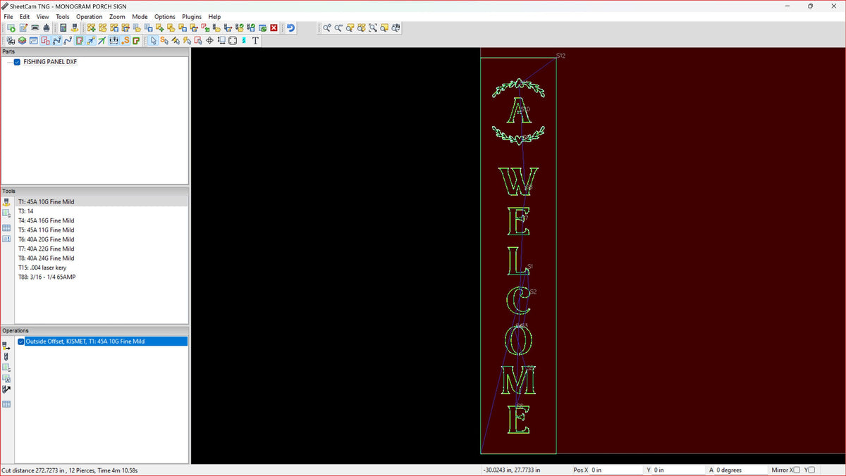 Vertical Monogram Welcome Porch Sign vector paths in design software (photo 4)
