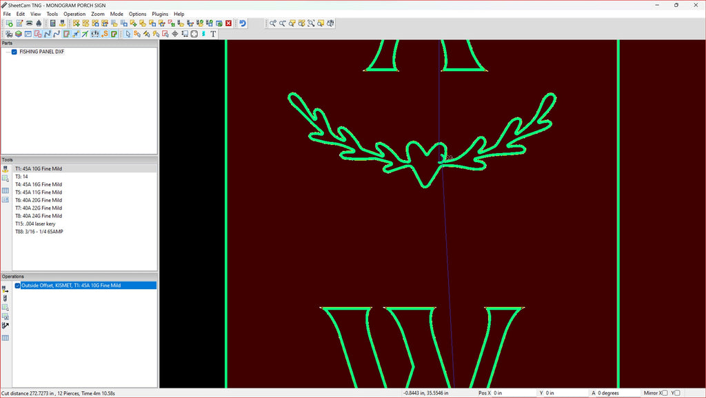 Vertical Monogram Welcome Porch Sign vector paths in design software (photo 5)