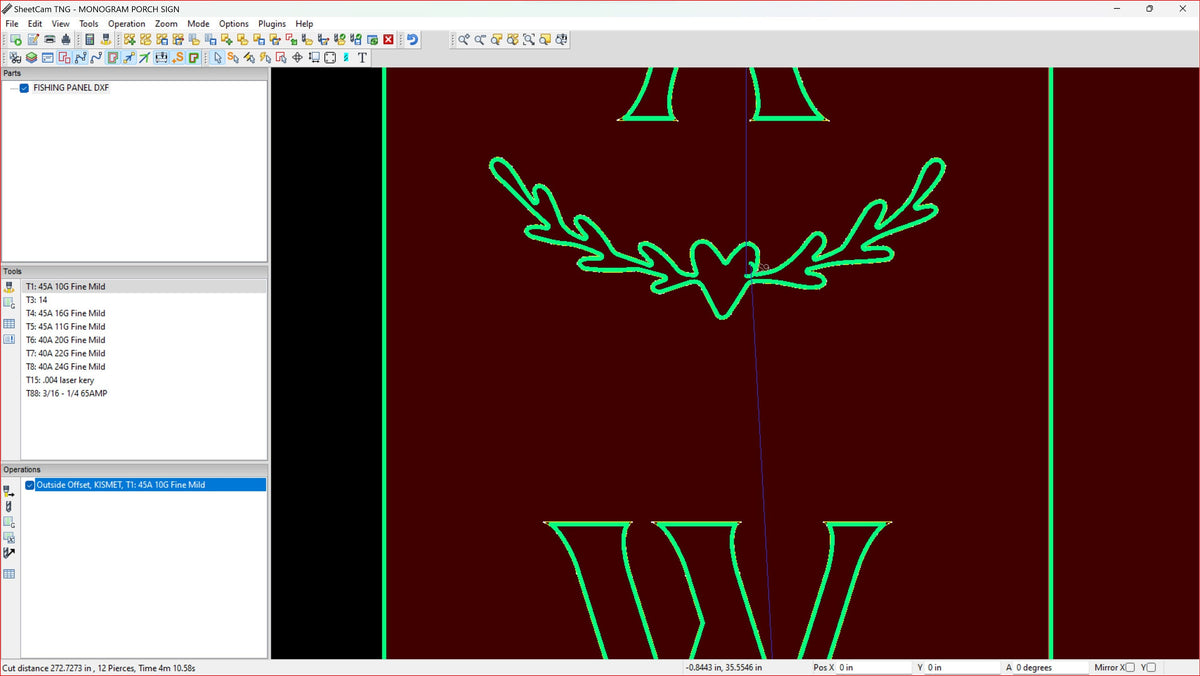 Vertical Monogram Welcome Porch Sign vector paths in design software (photo 5)