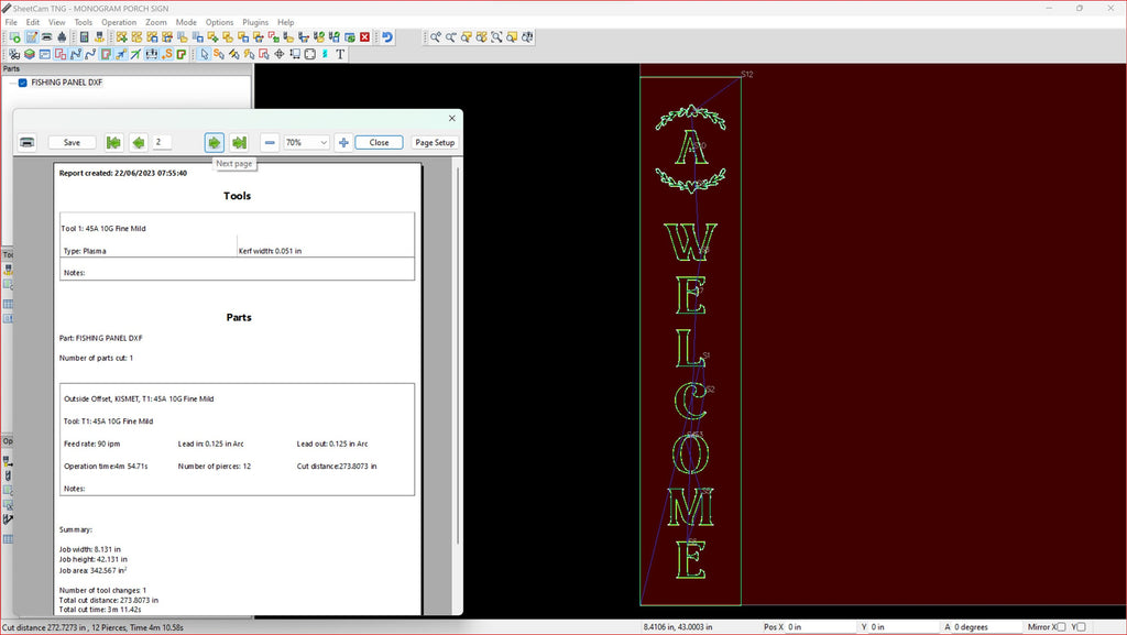 Vertical Monogram Welcome Porch Sign vector paths in design software (photo 6)