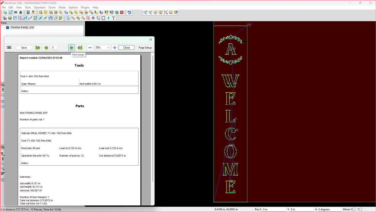 Vertical Monogram Welcome Porch Sign vector paths in design software (photo 6)