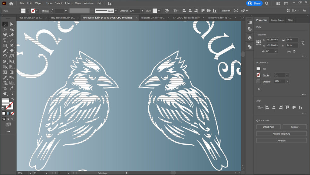Two Cardinals Personalized Sign vector paths in design software