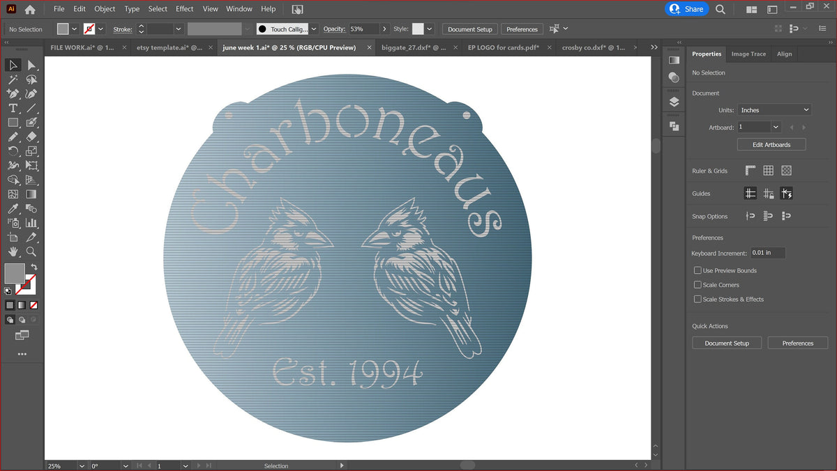 Two Cardinals Personalized Sign vector paths in design software (photo 10)
