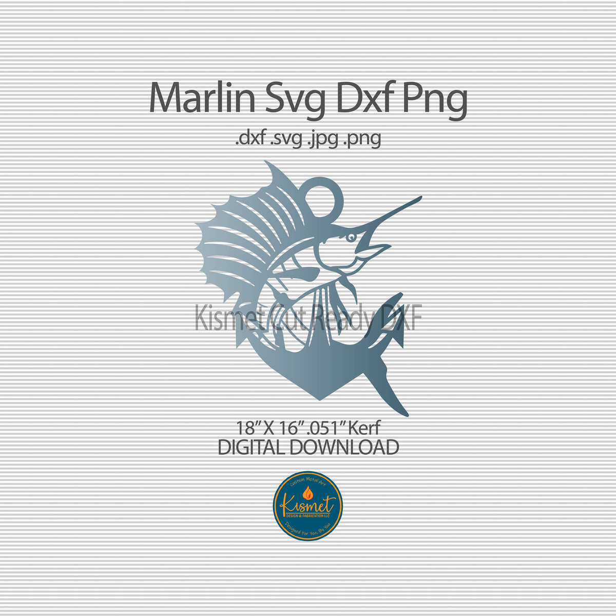 Sailfish Marlin and Anchor DXF/SVG design preview with file details (photo 9)