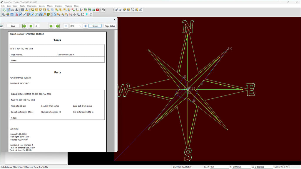 Eight Point Compass Rose DXF/SVG design preview with file details (photo 6)