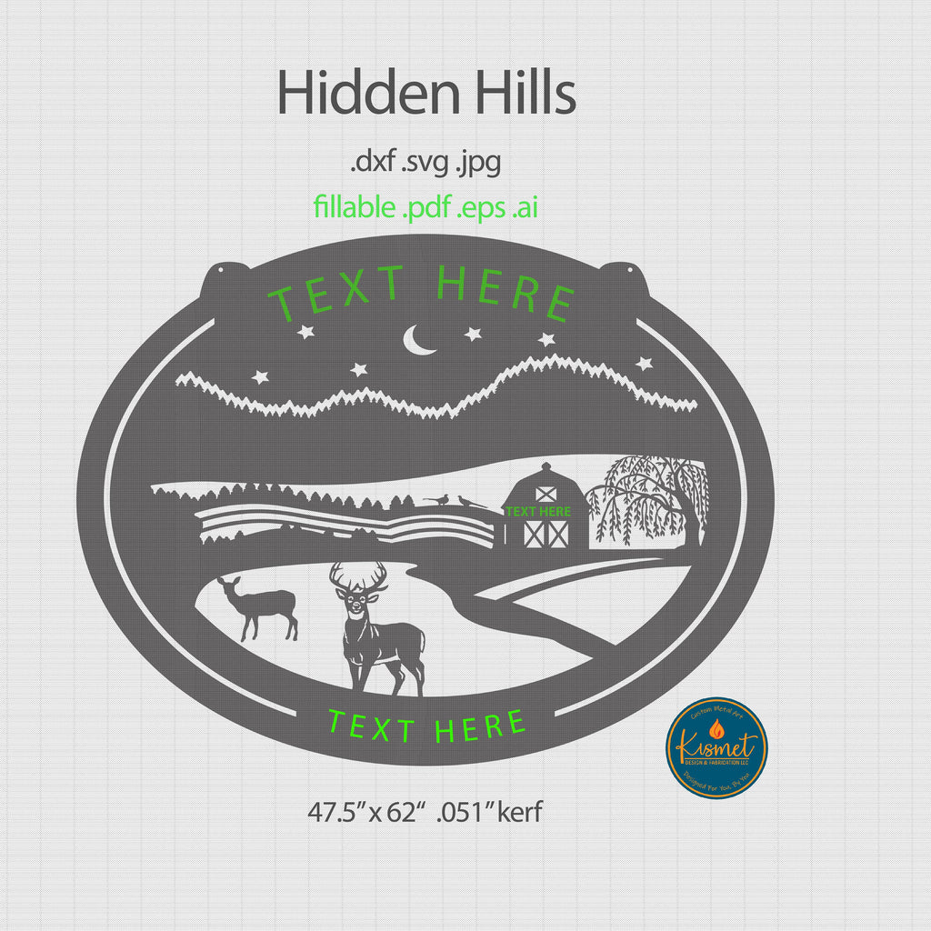Personalized Willow Tree Farm Sign DXF/SVG design preview with file details