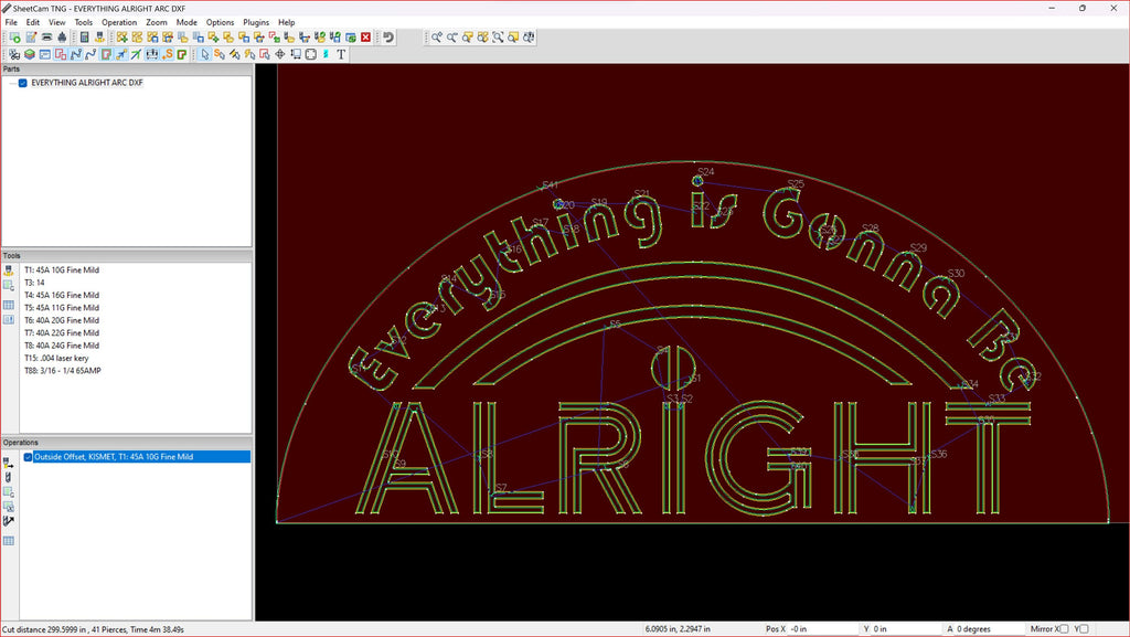 Everything Is Gonna Be Alright Rainbow Sign vector paths in design software