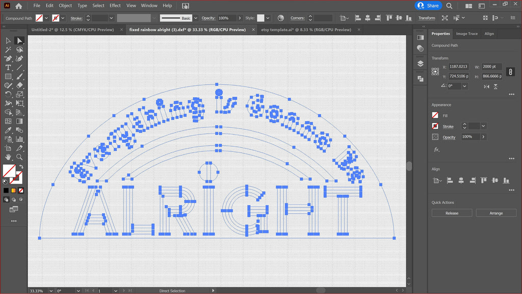 Everything Is Gonna Be Alright Rainbow Sign vector paths in design software (photo 6)