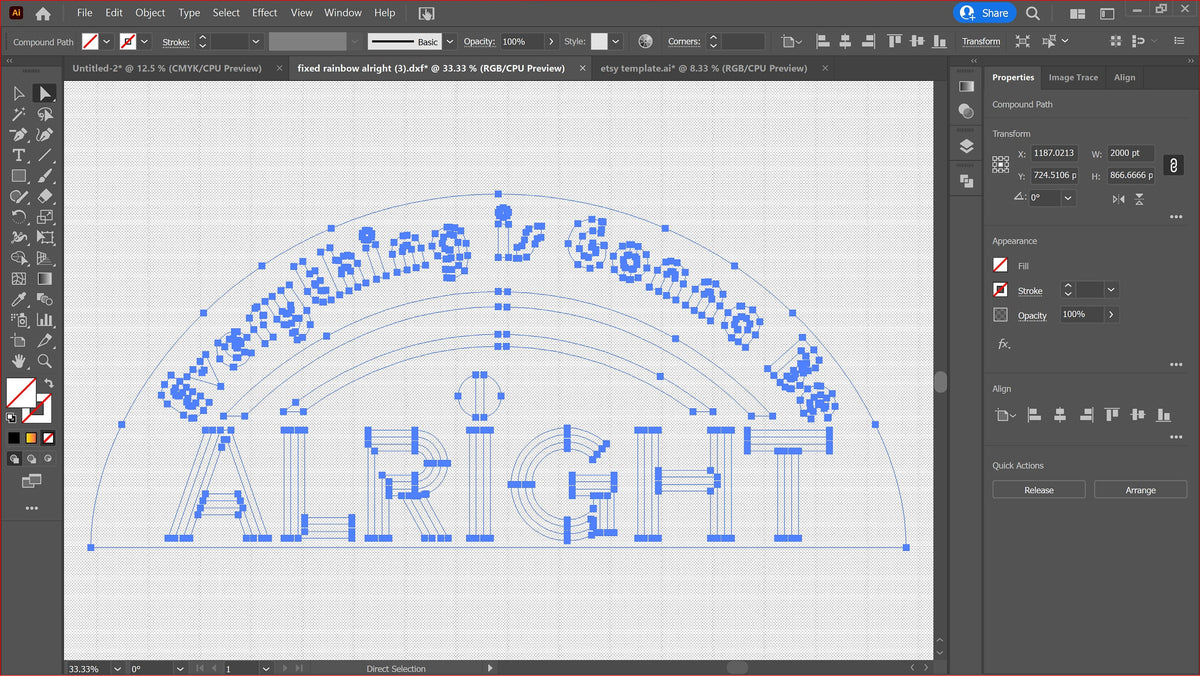 Everything Is Gonna Be Alright Rainbow Sign vector paths in design software (photo 6)