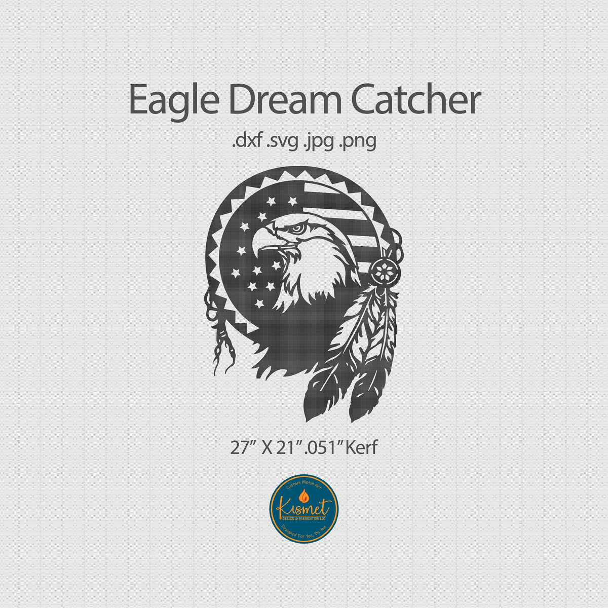 Eagle Dreamcatcher DXF/SVG design preview with file details