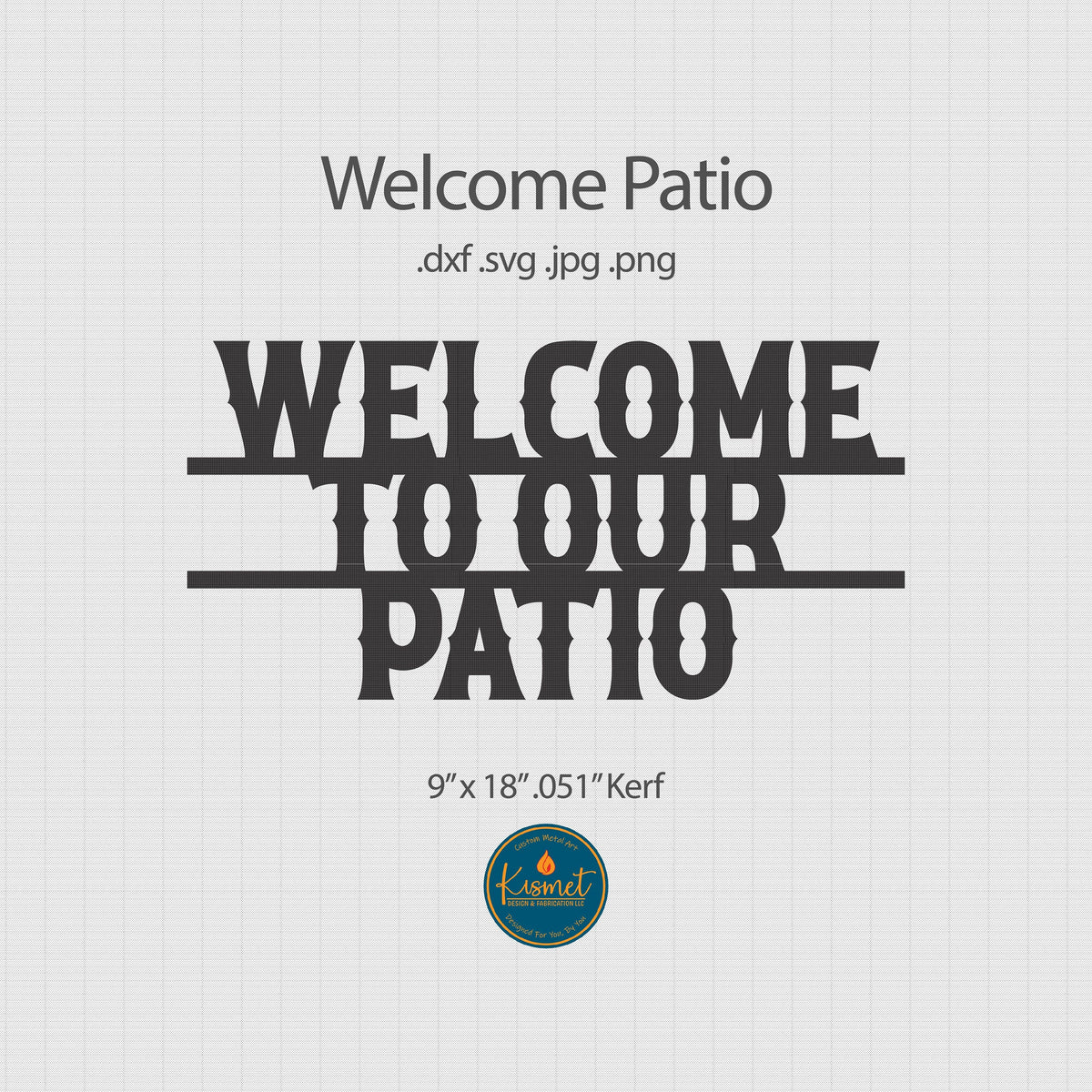 Patio Welcome Sign DXF/SVG design preview with file details