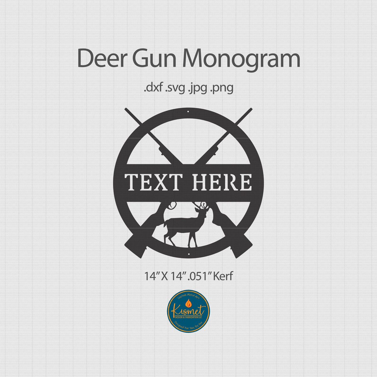 Deer Hunting Crossed Rifles Name Sign DXF/SVG design preview with file details