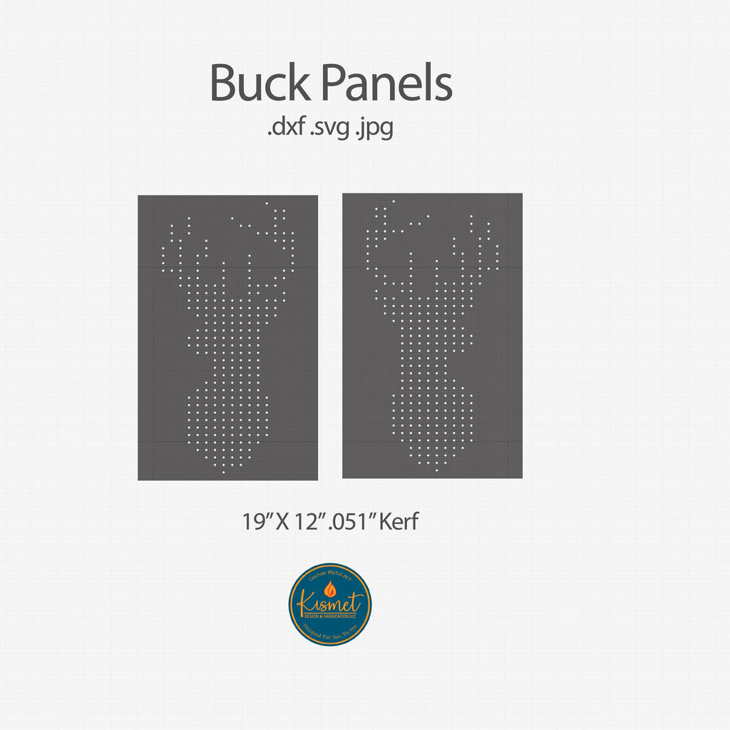Two Perforated Buck Panels DXF/SVG design preview with file details