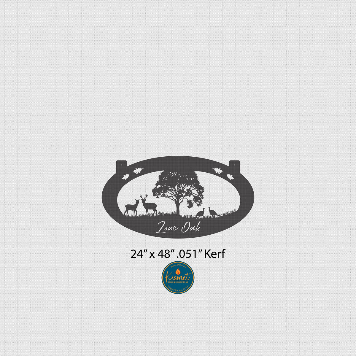 Oak Tree Deer Turkey Farm Sign DXF/SVG design preview with file details