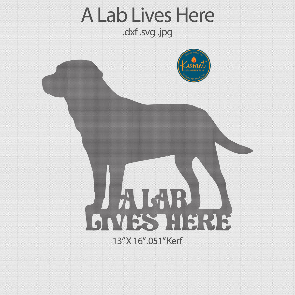 A Lab Lives Here Labrador Sign DXF/SVG design preview with file details