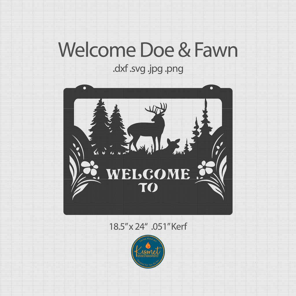 Personalized Deer Sign DXF/SVG design preview with file details