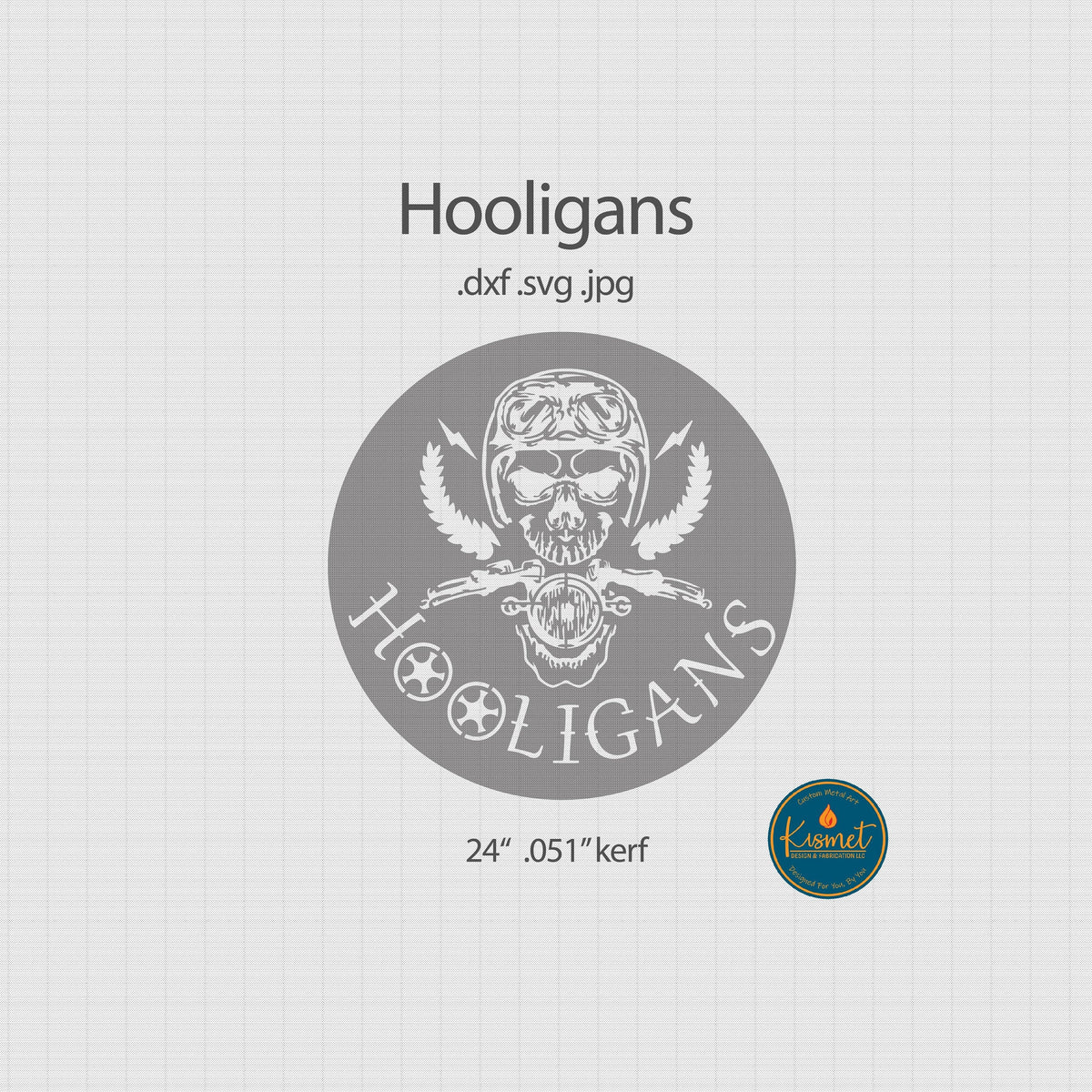 Motorcycle Skull Monogram Sign DXF/SVG design preview with file details (photo 3)