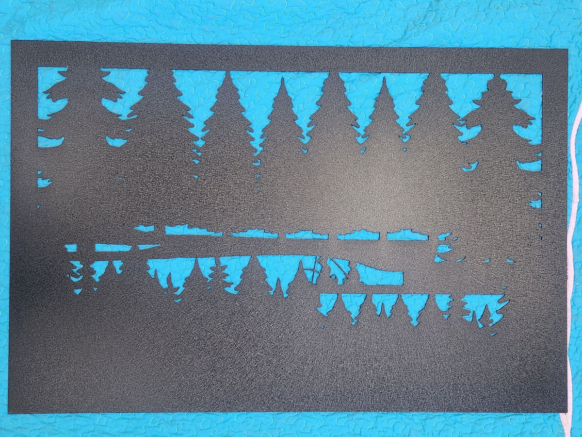 Boys Fishing Forest Panel finished metal example (photo 3)