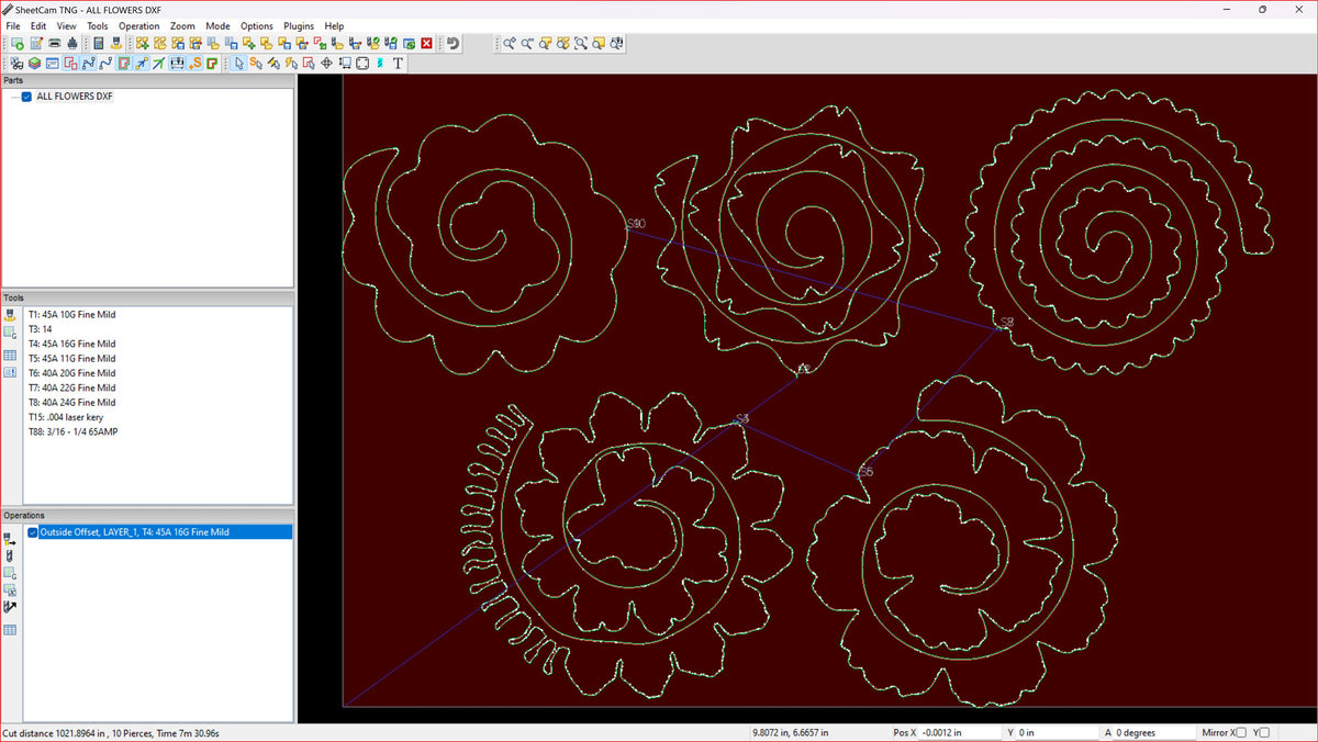 Five Rolled Metal Flowers vector paths in design software (photo 8)