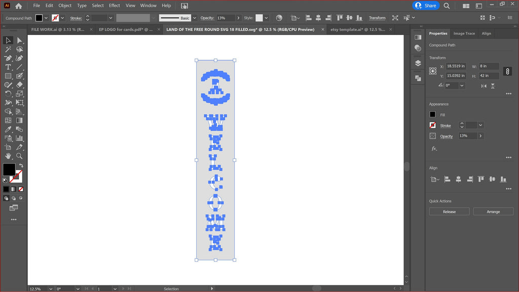 Vertical Monogram Welcome Porch Sign vector paths in design software