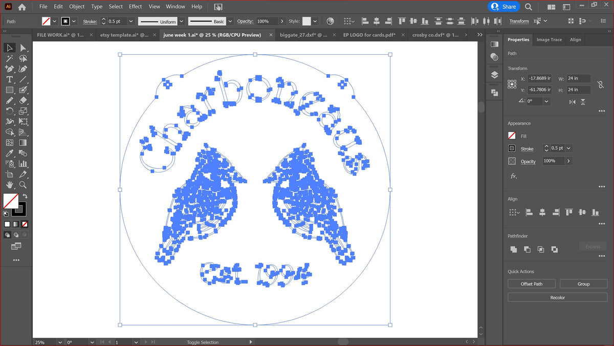 Two Cardinals Personalized Sign vector paths in design software (photo 8)