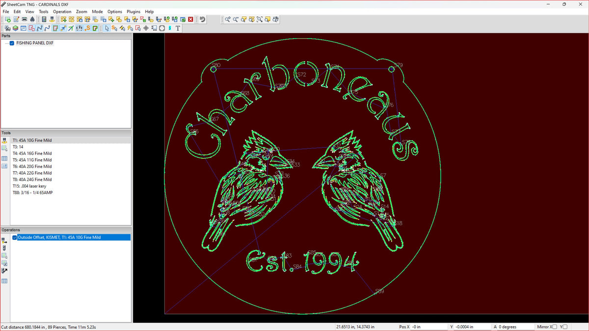 Two Cardinals Personalized Sign vector paths in design software (photo 9)