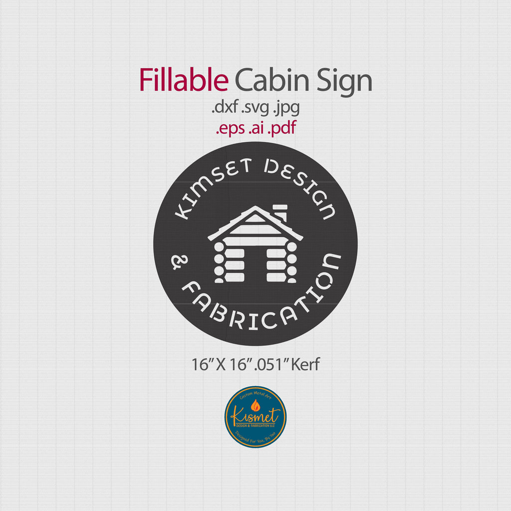 Custom Cabin Round Sign DXF/SVG design preview with file details (photo 5)
